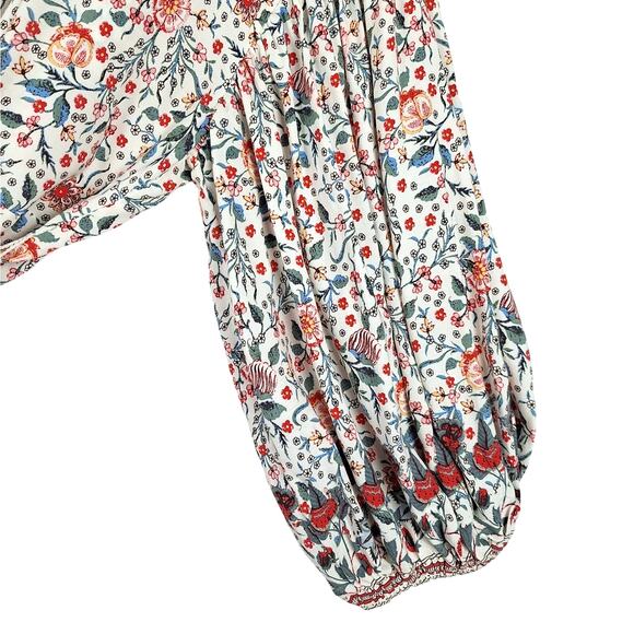 Womens Top Medium Bloomcore Romantic Spring Floral Boho Peasant Cottage Fairy - Picture 3 of 7